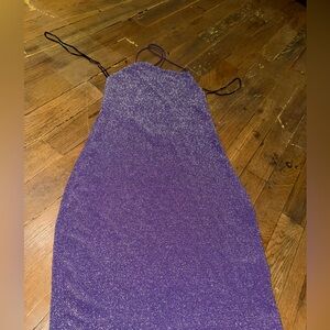 H&M Divided Sparkly Purple Open Strappy Back Mini Dress in size Medium